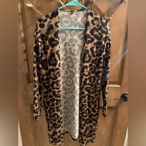 Women’s long leopard cardigan